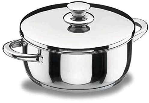 LACOR 40022 Cacerola Con Tapa Vitrocor Inox, Plata, 22 cm