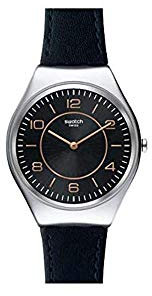 Swatch Femmes Analogique Quartz Montre avec Bracelet en Cuir SYXS110