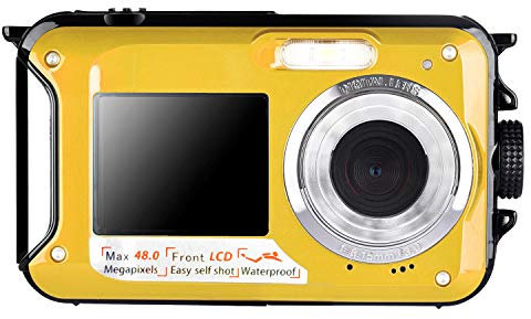 Camara Acuatica Camara de Fotos Acuatica Full HD 2.7K 48MP Camara Sumergibles Resistente al Agua para Esnórquel 16X Zoom Digital Camara Fotos Acuatica Selfie Pantalla Dual