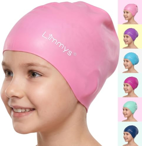 Limmys Simmössa i silikon för Barn med Långt Hår – Halkfri, Extra Utrymme | Utformad för långt & tjockt hår - Lätt att ta på och av - 100 % latexfri silikon för långvarig komfort - Klorbeständig