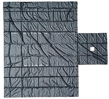 Mytee Products 24' x 20' Flatbed Truck 18 Oz Lumber Tarp with 8 FT Drop & Flap - Black Heavy Duty Vinyl Waterproof Tarp for Trailers to Protect Cargo from Wind, Rain, Snow and Sun