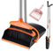 Broom and Dustpan Set with 54 Long Handle, Windproof Stand Up Dustpan with Broom Combo for Home Kitchen Room Office Lobby Floor Use