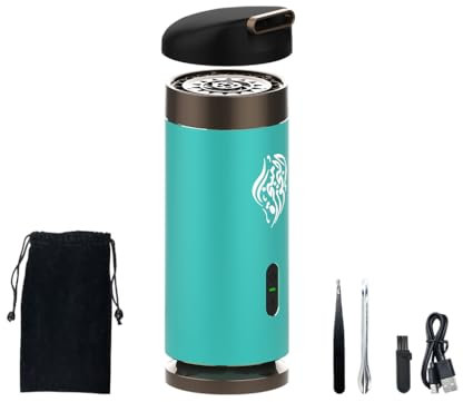 Hitopin Elektrische Räucherstäbchen Aroma Diffusor Auto Electric Weihrauchbrenner Arabischer Bakhoor-Brenner Tragbarer Elektrischer USB-Aroma-Diffusor Wiederaufladbarer für Auto und Zuhause (Blau)