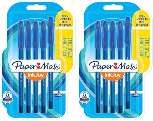 Papermate InkJoy 100ST Penne a Sfera con Cappuccio, Punta Fine da 0.7 mm, Confezione da 10, Blu