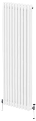 Radiatore Termosifone a 3 Colonne 1800mm x 472mm Moderno Centralizzato Bianco in Acciaio Inox Verticale a Parete Cucina Soggiorno Bagno Kit di Fissaggio e Spazzola Inclusi