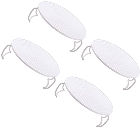 Ciieeo 4pcs Microwave Oven Rack Heating Dish Holders with Rounded Food Tray Design, Space Saving White Pp Steaming Racks for Kitchen Use and Efficient Food Heating