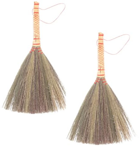 Gatuida 2pcs Small Bamboo Broom Hand-made Cleaning Supplies for Desk Home Use Brush Broom for Dust Cleaning Desk Cleaner