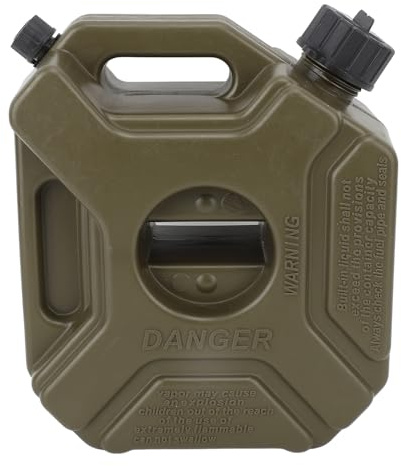 Kikumi 3L 0,75 Gallon Gas Kan Bränsleolja Bensinlagringsburkar Grön Nödsäkerhetsbyggnad för de Flesta Bilarcykel UTV ATV Utanför Vägfordon (Utan konsol)