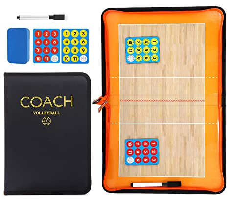 RoseFlower Pizarra Voleibol Entrenador, Pizarra Voleibol con Imanes Lapiceros, Carpeta Tactica Voleibol Magnetica, Pizarra Magnetica Voleibol, Tablero Tactica Voleibol para Entrenadores y Arbitros