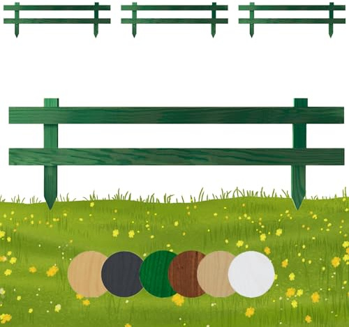 Floranica Liten trädgårdsstaket 4 st. 30 cm x 100 cm grön – Mini stickstaket, dekorativt staket, friesiskt staket, spjälstaket, för nedstickning, trädgårdsstaket, rabattstaket, impregnerat furuträ
