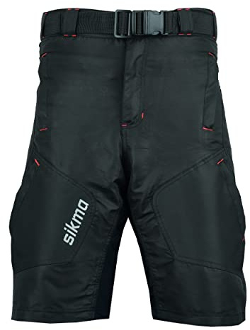 Sikma Short de VTT pour vélo tout-terrain avec doublure rembourrée amovible, Noir , L