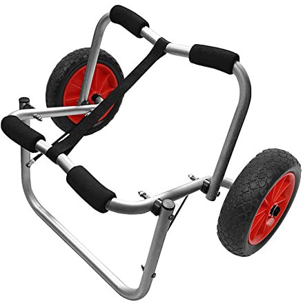 Chariot de transport pliable à deux roues pour kayak, canoë, bateau - 80 kg