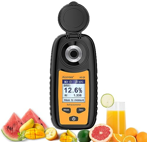 Aicevoos Brix Meter, Digital Brix Refractometer Automatic Temperature Compensation Brix Refractometer Range 0-35%