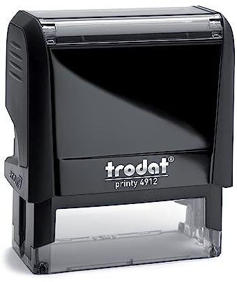 Mister Timbri Timbro Autoinchiostrante Trodat 4912 47x18 mm Rettangolare Personalizzabile - 4 Righe di Testo, Ecologico e Ideale per Dati Aziendali o Firma