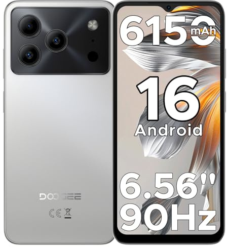 DOOGEE Note56 Android 16 Smartphone Pas Cher, 6150mAh Telephone Portable Écran 6.56 HD+/90Hz 24Go+64Go/TF 2To, 8MP+5MP, Débloqué 4G Dual SIM, Octa Core, Face ID/OTG