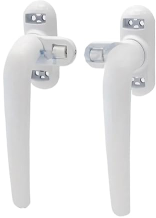 Manilla Oscilobatiente Pvc, 1 par de manijas universales for ventanas con llave y cerradura puertas doble acristalamiento(White 1pair)