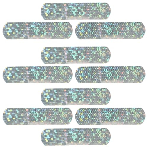 IMIKEYA Apósitos Adhesivos Infantiles Transpirables Brillantina, 10 Unidades, Material Pe Resistente, Pequeños y Portátiles para Cuidado de Heridas en Casa y Viajes