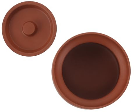 FELTECHELECTR Casseruola in Terracotta da 350ml con Coperchio Tradizionale, Design Compatto e Riscaldamento Rapido per Cucina Casalinga e Ristorante