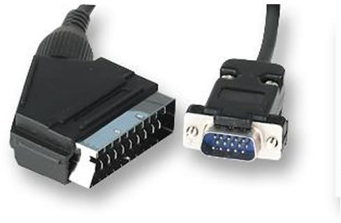 1.5 Metre SCART Cable to SVGA VGA 15 PIN HD PLUG Lead 1.5M