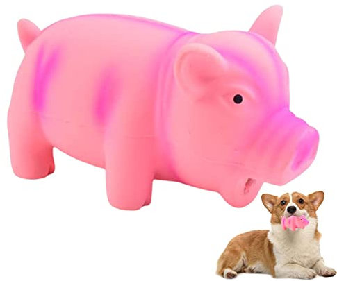 Facynde Schwein Hund Quietschendes Spielzeug | Unzerstörbarer Hundezahnbürstenstab Quietschendes Hundespielzeug,Latex-Grunzen-Schwein-Hundespielzeug zur Linderung von Angstzuständen für