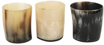 Handicrafts Home Whisky Bicchiere da bicchiere Whisky Dram Calice in vero corno Set di bicchieri vintage, Regalo di Capodanno