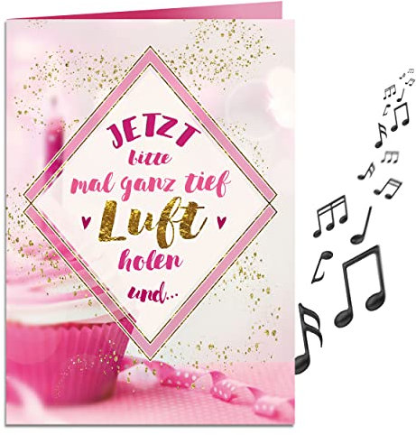 bentino Geburtstagskarte XL mit leuchtender KERZE zum AUSPUSTEN, Spielt den Song CELEBRATION, DIN A4 Set mit Umschlag, Glückwunschkarte mit Musik, Grußkarte Great Cards