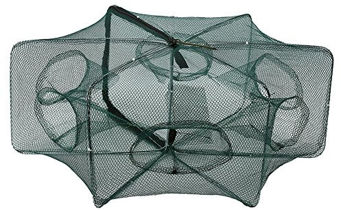 Fischernetz Falle Garnelen Käfig Nylon Faltbare Krabben Fisch Reuse für Krabben Krebse Garnelen Garnele(6 Löcher)
