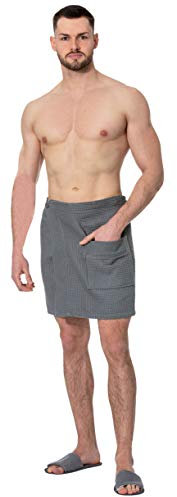 ZOLLNER Saunakilt für Herren, 100% Baumwolle, 200g/qm, 44x120 cm, Waffelpique