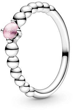 PANDORA Damen-Solitär Jahresring 925_Sterling_Silber mit '- Ringgröße 58 198867C09-58, Pink