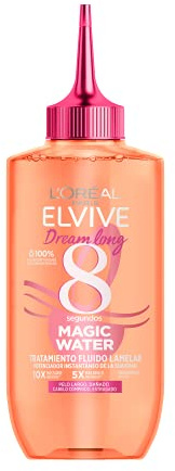 L'Oréal Paris Tratamiento Capilar Fluido Con Tecnología Lamelar, Con aclarado, Para Pelo Largo y Dañado, Cabello Hidratado, Suave y Brillante, Elvive Dream Long Magic Water, 200ml