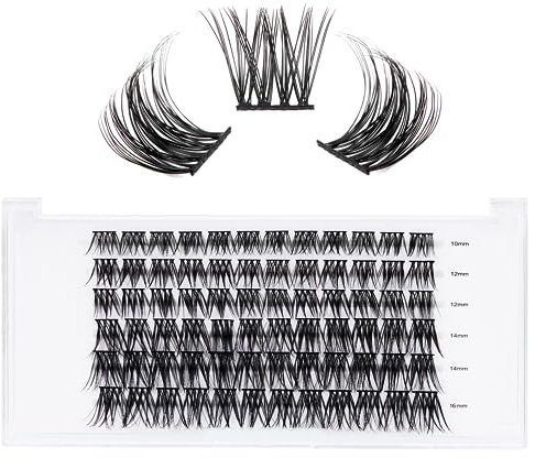 LANKIZ Einzelne Wimpern 0.07 C Curl 10-16mm Falsche Wimpern Extensions für Wimpernverlängerung, 72 Pcs Cluster Lashes DIY Künstliche Wimpern Einzeln Fake Lashes zu Hause, Fluffy