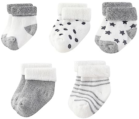 MAMIMAKA Unisex Baby Terry Socks 5-Pack for Baby Boy and Girl 0-12 Months Warm Cotton Socks