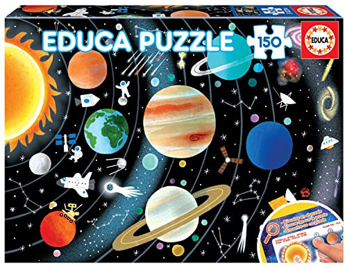 Educa - Kinderpuzzle Sonnensystem | 150 Teile Lernpuzzle | Weltraum Planeten, Kosmos Lernspielzeug | ab 6 Jahren (19584)
