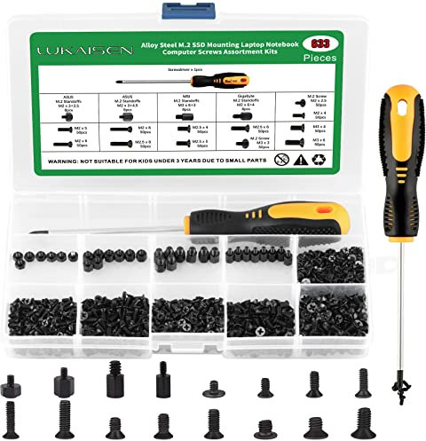 633PCS M.2 SSD Screw Set PC Motherboard Screws Spacers, M.2 Standoff and Screw, M.2 SSD NVMe Mounting Screws for Gigabyte & MSI Motherboards for Asus Gigabyte Msi Compatible with IBM/HP-M2 M2.5 M3