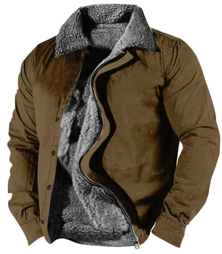 Jacke Herren Winter Winterjacken Herren Matrix Mantel Neo Steppjacke Herren Übergangsjacke Daunenjacke Herren Leicht Strickmantel Mit Kapuze Outdoorjacke Herren Fahrradmantel 28 Zoll 42-622 (Braun, L)