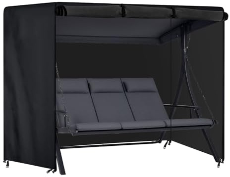 PETWING gungskydd, 3-sits, gungskydd, vattentät och väderbeständig, anti-UV, terrassskydd, skydd för gungstol (250 x 150 x 160 cm)