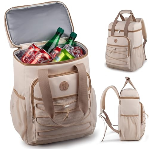 Cooler Backpack with Padded Top Handle,Lightweight Back Pack Coolers Insulated Leak Proof,Large Capacity Ice Chest for Women Men Beach Camping Picnic Fishing Hiking