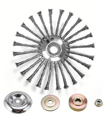 SoKOIUU 10-Zoll-Drahtradmäher-Garten-Unkrautbürsten-Ersatz, kompatibler Heimmäher, Rost- und Moosentfernung(10in and 4parts)