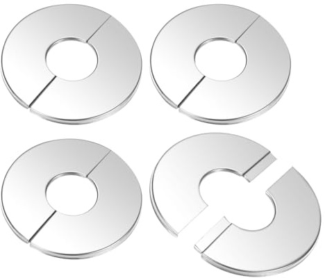 M METERXITY 4-Pack Flangia Divisa Da Parete, Per Tubo Con Diametro Esterno 0.9 Pollici/22mm 304 Acciaio Inossidabile Piastra Di Copertura Rotonda Autoadesiva Per Tubi Dell'Acqua/Rubinetto
