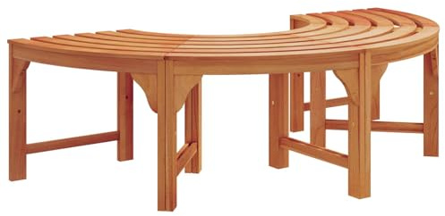 vidaXL Banco de Árbol Natural 160 x 80 x 45cm, Banco Vintage para Jardín y Terraza, Madera Eucalipto, Muebles Resistentes, Decorativo y Rectangular