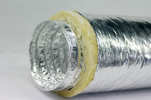 Insulated Flexible Ventilation Duct Hose - Exhaust Hose - Duct Hose for Heating and Cooling - Ventilation and Air Conditioning (5 (125mm) - 5 Meter)