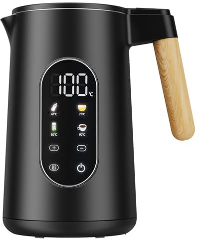 Electric Kettles 1.7L 40°C~100°C 13 Temperature Control Kettle LED Digital Touch Display with Keep Warm Function, 2200w 304 Stainless Steel Fast Boil Black Kettle, Dry Protection BPA Free Smart kettle
