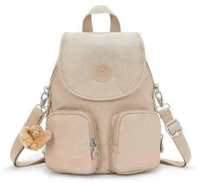 Kipling FIREFLY UP Kleiner Rucksack (umwandelbar in Schultertasche), Sparkled Beige (Beige)