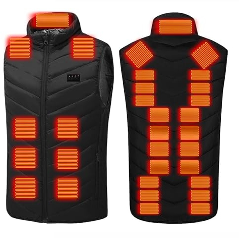 AEGJEGVD Homme Gilet Chauffant Femme Veste Chauffante Électrique USB Vêtement de Chauffage avec 2 89 Zones de Chauffé 3 Températures Réglables Gilets Chauffant Chaud Hiver Moto Chasse