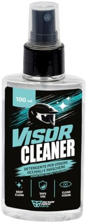 Resin Bike Care - Visor Cleaner - Visor Cleaning Spray 100 ml, Cleaner for Helmets, Visors and Goggles, Anti Insects and Road Dirt, Fast Streak-Free Cleaning