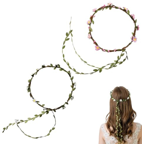 YUZNA Guirnalda Floral, Accesorio de Cabello para Novias, Perfecto para Mujeres, Damas de Honor y Bodas, Corona Elegante y Atractiva con Flores, Tiaras y para el Pelo para Boda y Ceremonia