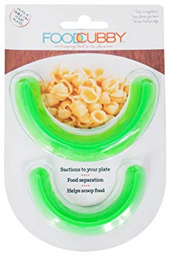 Food Cubby Plate Divider 2 Pack Green - Food Separator - Food Safe Silicone