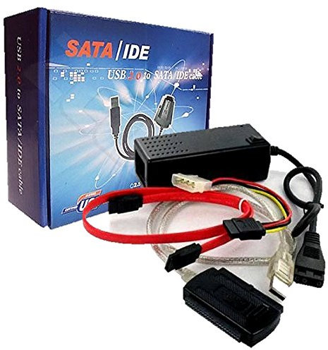 IDE SATA Adapter 2,5 3,5 USB Kabel für Festplatten CD DVD SSD mit Kabel und Netzteil AIS 2420