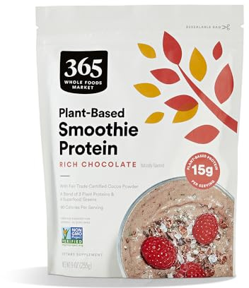 365 by Whole Foods Market, Protein Plantpowder Smoothie Rich Chocolate, 9 Ounce