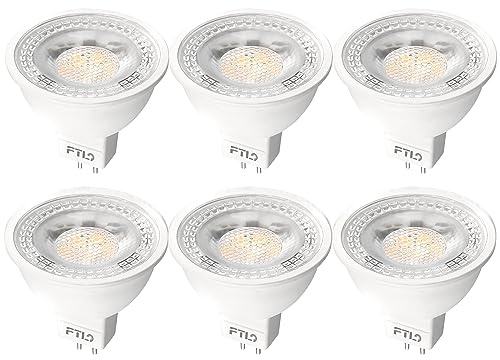 FTL MR16 LED Bulb 12V 50W Equivalent Halogen Replacement GU5.3 Pin Base 5W 5000K Daylight Non-Dimmable for Landscape and Track Lights,6-Pack